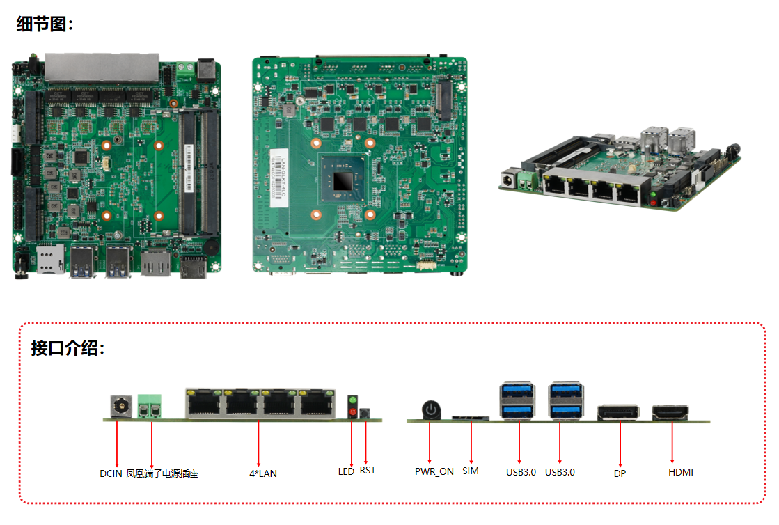 嵌入式工控主板LAN-GLKT-4LC产品细节图
