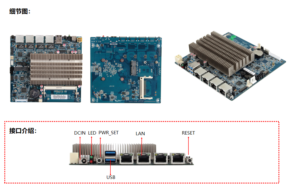 凌壹工控主板LAN-J1900TB-4L系列产品细节图
